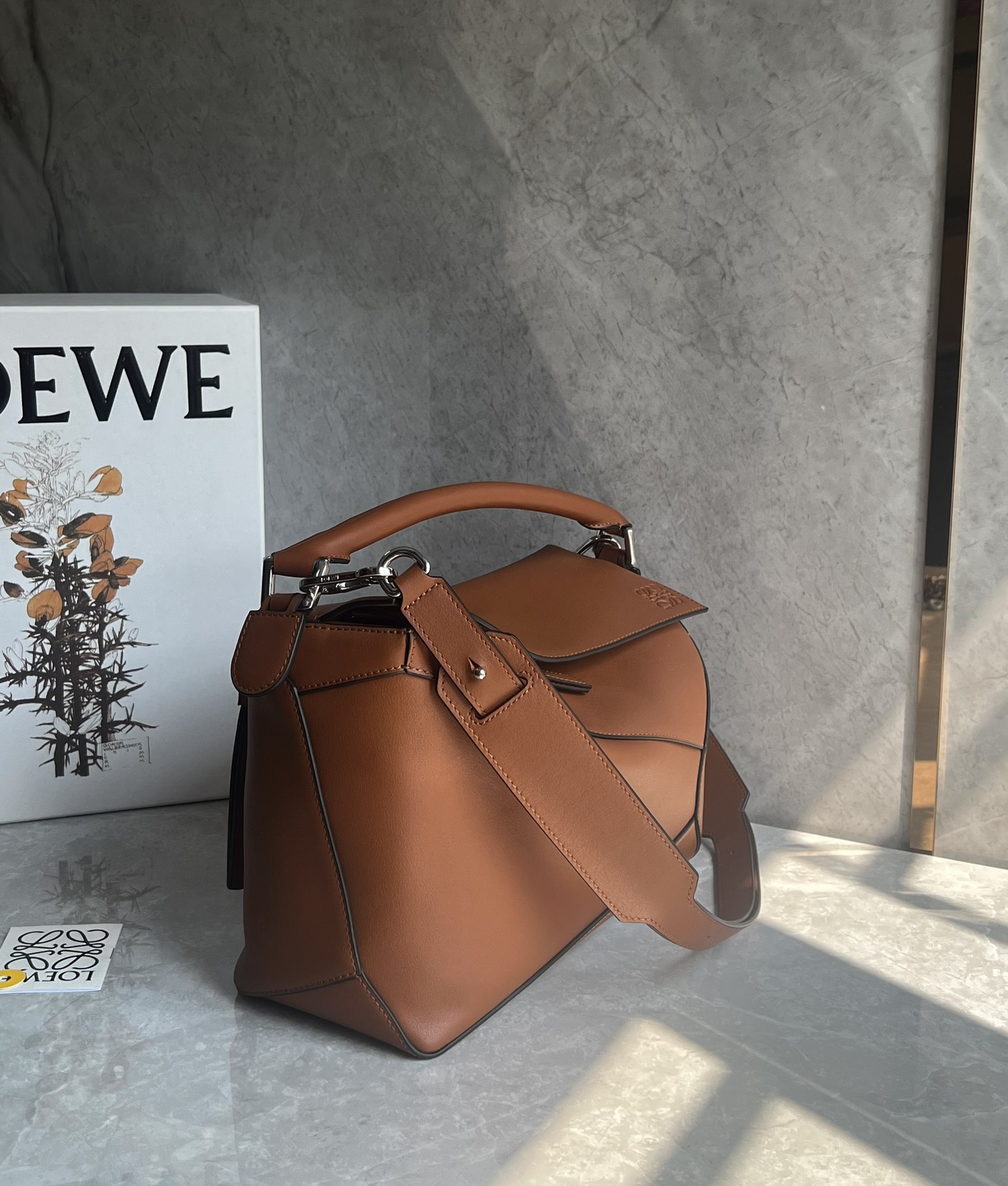 Loewe Medium Puzzle Bag in Classic Calfskin Toffee